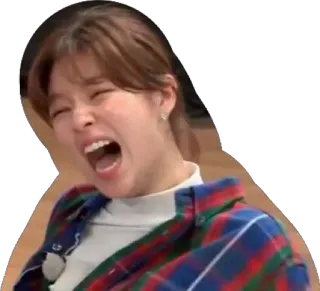 😂 wanita, teriakan, wajah, emosi, reaksi, ekspresi, orang telegram sticker