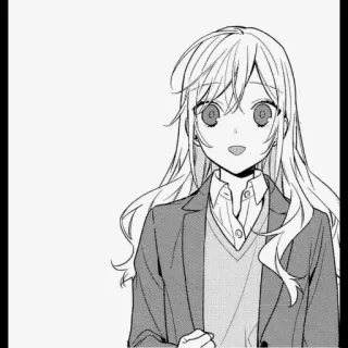 ♨️ 动漫, 漫画, 女孩, 角色, 插画, 金发, 校服 whatsapp sticker