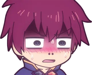 😓 anime, cartoon, sweating, scared telegram sticker