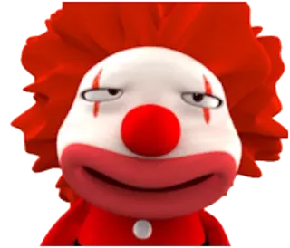 🤡 clown, rote Haare, weißes Gesicht, cartoon, lustig, ausdruck, rote Nase whatsapp sticker