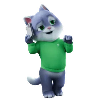 😎 cat, cartoon, animal, phone, character, cute telegram sticker