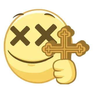 😵 emoji, cross, religion, offensive telegram sticker