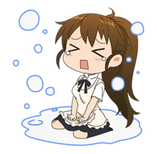 😭 Anime, Pleurs, Triste, Kawaii, Dessin animé, Fille telegram sticker