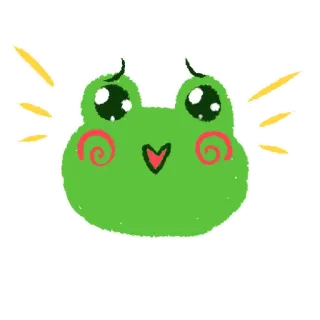 🥹 rana, carino, kawaii, cartone animato, animale, verde, adesivo whatsapp sticker