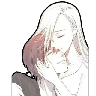 😚 amor, romance, casal, beijo, abraço, carinho, retrato telegram sticker