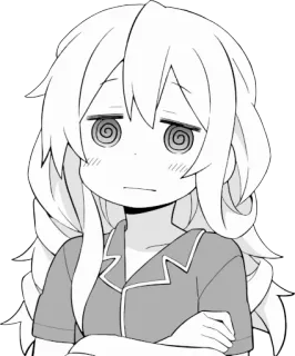 😑 Anime, Mangá, Desenho animado, Garota, Personagem, Triste, Cansada, Entediada whatsapp sticker