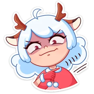 🤨 Мультфильм, Аниме, Девушка, Милый, Олень, Рождество, Персонаж whatsapp sticker