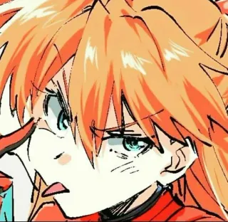 🌟 Asuka Langley Soryu Neon Genesis Evangelion anime, manga, evangelion, aska, langley, soryu, charakter telegram sticker