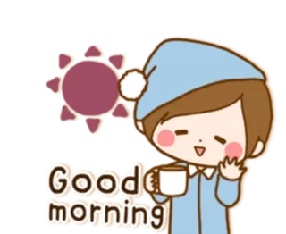 👩‍❤️‍👨 Good morning доброе утро, утро, солнце, сонный, кофе telegram sticker