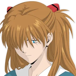😒 Asuka Langley Soryu Neon Genesis Evangelion anime, manga, sticker, cartoon, character, portrait, neon genesis evangelion, asuka telegram sticker