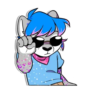 😎 Furry, Antropomorf, Dier, Cartoon, Zonnebril, Personage, Schattig whatsapp sticker