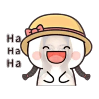 😂 Ha
Ha
Ha dessin animé, chapeau, souriant, joyeux, rire, drôle telegram sticker