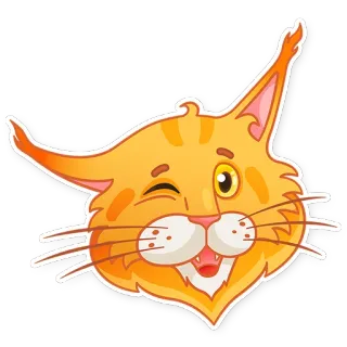 😉 gato, animal, fofo, laranja, piscando, feliz, desenho animado telegram sticker