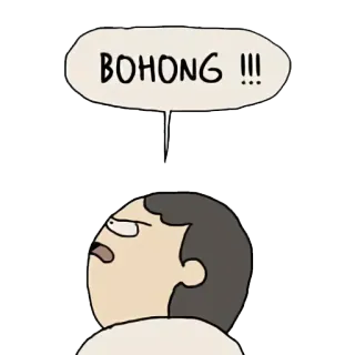 😡 BOHONG !!! Dessin animé, Bulle de dialogue, Homme, Expression telegram sticker