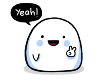 😃 Yeah! lindo, paz, dibujo animado, feliz, personaje, expresión whatsapp sticker