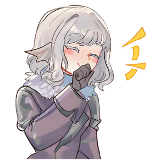 🤭 애니메이션 여자, 귀여운, 얼굴을 붉히다, 만화, 웃는, 캐릭터, 행복한 telegram sticker