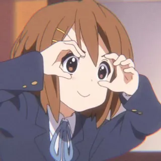 🧸 Yui Hirasawa K-On! Anime, Desenho animado, Garota, Uniforme escolar, Fofa, K-On telegram sticker