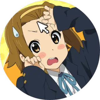 😱 anime, ragazza, spaventata, imbarazzata, K-On whatsapp sticker