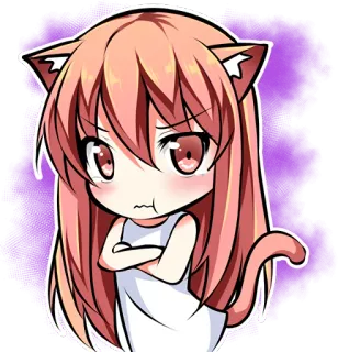 🙄 Anime, Catgirl, Manga, Chibi, Mono, Kawaii whatsapp sticker