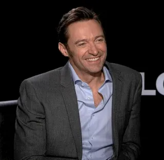 😁 Hugh Jackman Logan aktor, selebriti, pria, setelan, wawancara telegram sticker