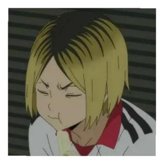 🍁 Kenma Kozume Haikyuu!! Anime, Haikyuu, Kenma, Kozume, Comendo, Vôlei, Personagem whatsapp sticker
