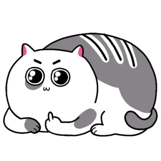 🖕 แมว, การ์ตูน, สติกเกอร์, สัตว์, นิ้วกลาง, หยาบคาย, ไม่สุภาพ telegram sticker