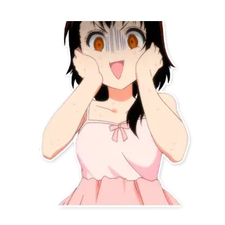 😨 Anime, Mädchen, Cartoon, Schockiert, Überrascht, Süß whatsapp sticker