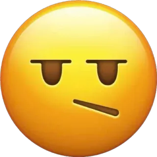 🫤 emoji, smirking, facial expression, yellow, expression, attitude telegram sticker