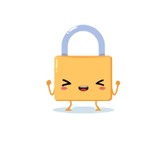 😆 자물쇠, 보안, 만화, 카와이, 귀여운, 자물쇠 whatsapp sticker
