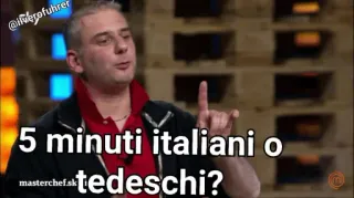 🤔 5 minuti italiani o tedeschi? italiano, alemão, pergunta, meme, comida telegram sticker