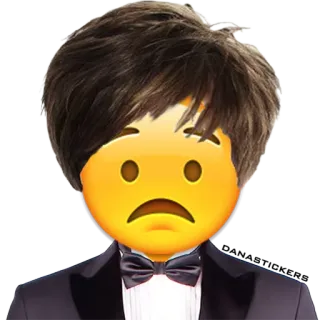 😟 Эмодзи, Грустный, Смокинг, Официальная одежда, Разочарование telegram sticker