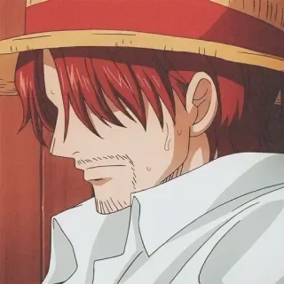 😶 Shanks One Piece Shanks, One Piece, Anime, Pirata, Pelo Rojo, Sombrero de Paja telegram sticker