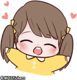 🤗 @MHStickers милый, мультфильм, девушка, аниме, манга, стикер telegram sticker