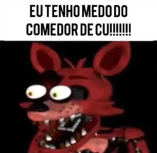 😰 Foxy Five Nights at Freddy's EU TENHO MEDO DO COMEDOR DE CU!!!!!!! fnaf, menakutkan, rubah, animatronik, horor telegram sticker