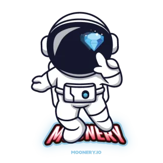 👨‍🚀 MOONERY астронавт, космос, бриллиант, луна, фэнтези, персонаж telegram sticker