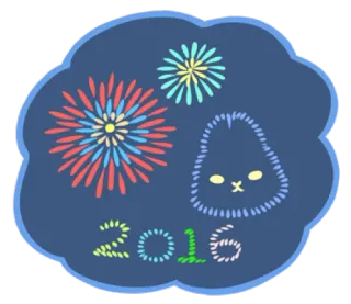 💥 2016 feux d'artifice, fête, nouvel an, lapin, étincelle, festif telegram sticker
