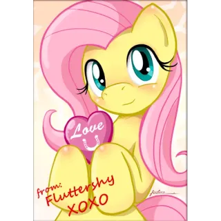 💌 Fluttershy My Little Pony Love, from: Fluttershy XOXO cartoon, pony, friendship, love, heart, xoxo, valentine telegram sticker