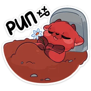 ⚰️ RIP scheur, graf, dood, cartoon, dier, bloem telegram sticker