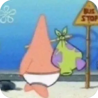 🫥 Patrick Star SpongeBob SquarePants BUS STOP telegram sticker