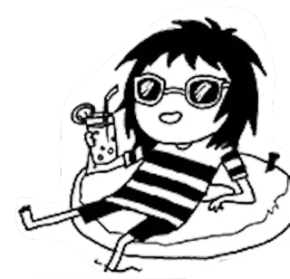 😎 dessin animé, lunettes de soleil, été, boisson, détente, plage, animation telegram sticker