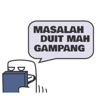 👌 MASALAH DUIT MAH GAMPANG 돈, 문제, 쉬움, 만화, 인도네시아어 telegram sticker