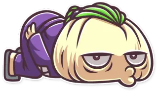 😗 garlic, cartoon, character, vegetable telegram sticker