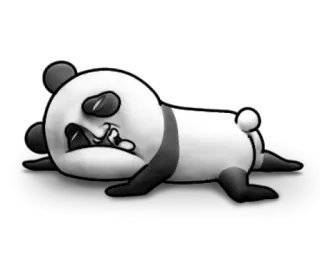 😢 Panda, Kreskówka, Zwierzę, Zmęczony, Leniwy, Wyczerpany telegram sticker