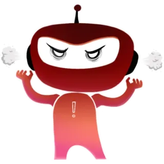 😱 机器人, 生气, 感叹号, 卡通, 警告 telegram sticker