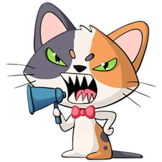 😡 Katze, wütend, Megafon, Tier, Cartoon, Aufkleber telegram sticker