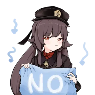 🌸 Hu Tao Genshin Impact NO Anime, Ragazza, No, Genshin Impact, Personaggio videogioco telegram sticker
