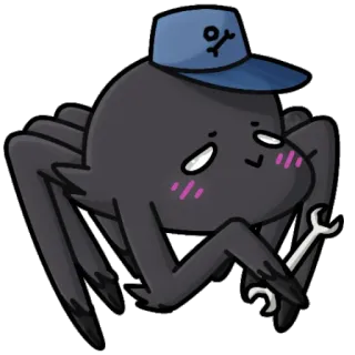 🔧 spin, monteur, schattig, cartoon, moersleutel, hoed, spin monteur telegram sticker