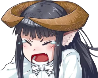 😭 アニメ, 泣く, 角, 悪魔, 悲しい, エモい telegram sticker