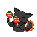 🥳 cat, maracas, middle finger, offensive gesture, sticker, cartoon, animal telegram sticker