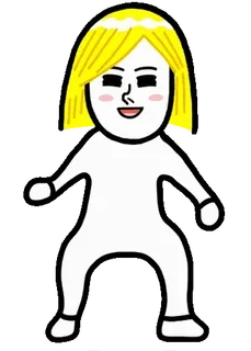 👩 ballare, cartone animato, donna, capelli biondi, omino stilizzato telegram sticker